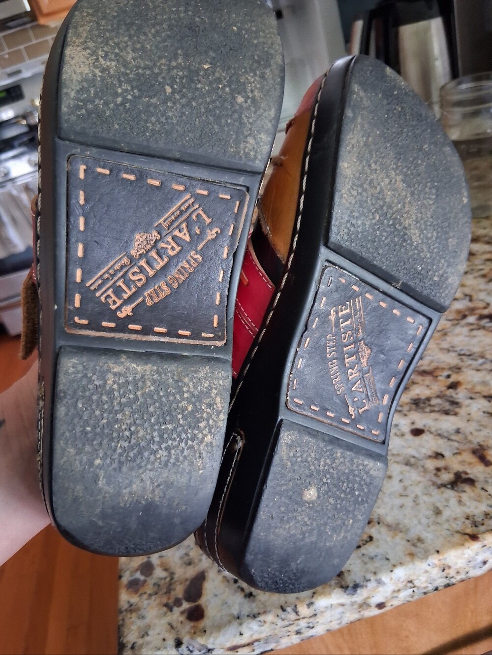 L'artiste Fun MULTI-COLOR LEATHER CLOGS SIZE 38/7 - Picture 4 of 6